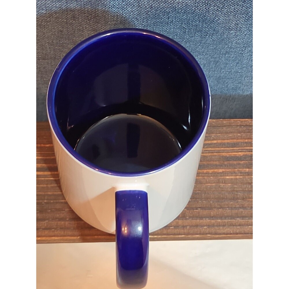 Love You To The Moon Ceramic Coffee Mug Navy Two-Tone New - Picture 13 of 16